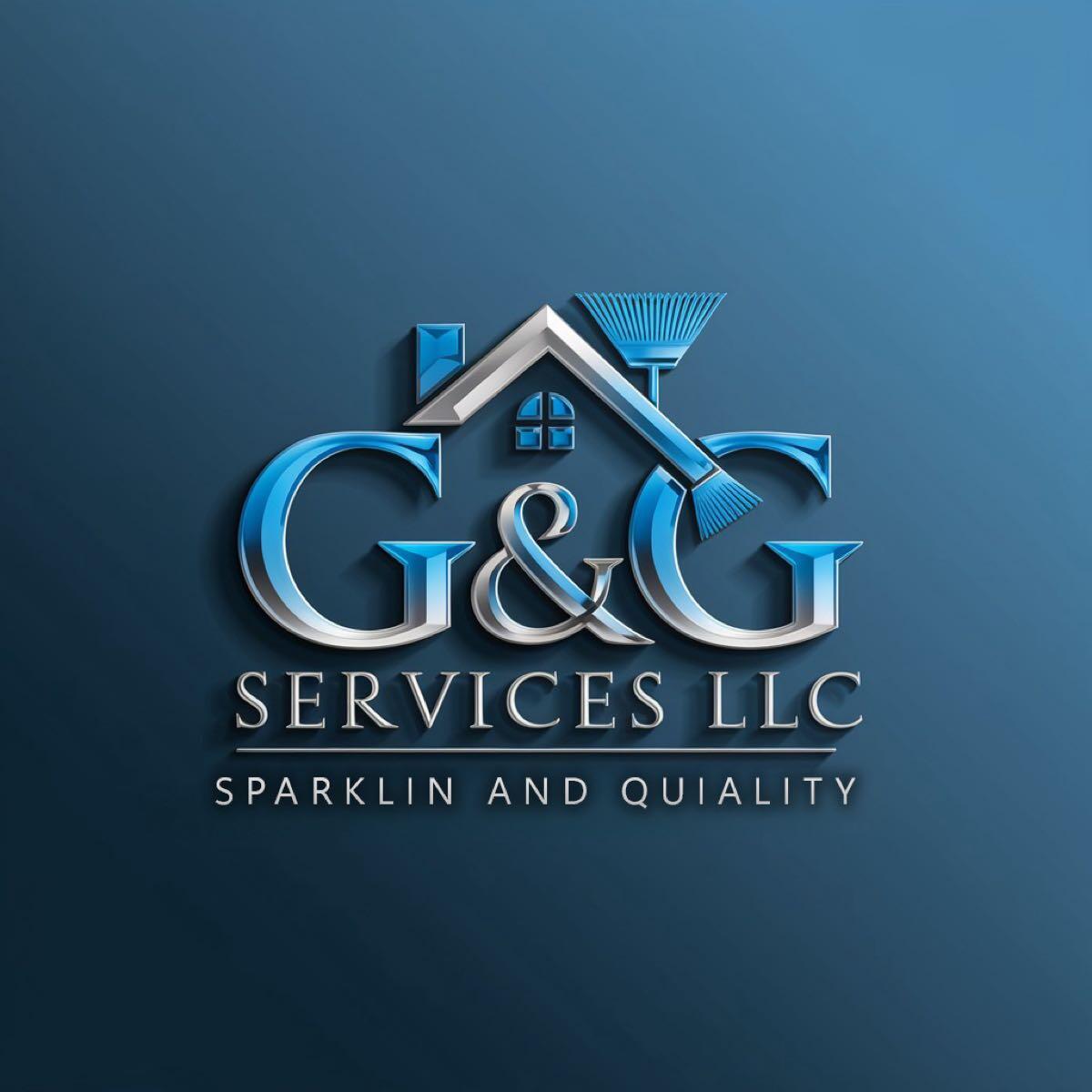 G&G Services LLC blue house cleaning logo